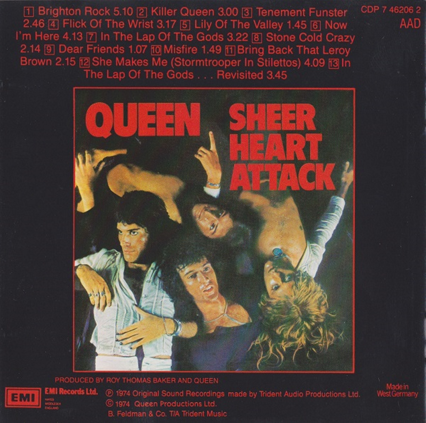 Queen  Sheer Heart Attack : Front + Inlay